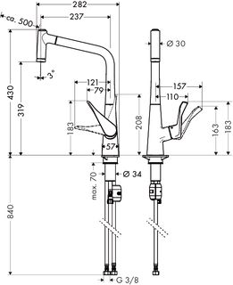 Смеситель для кухни Hansgrohe Metris 14820800