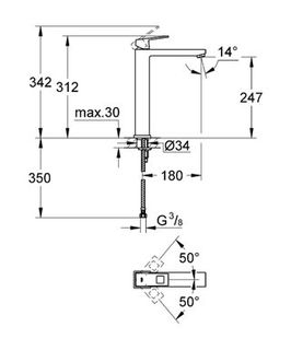 Смеситель для раковины Grohe Eurocube 23406000
