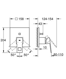 Смеситель для ванны Grohe Eurocube 24062000 скрытого монтажа