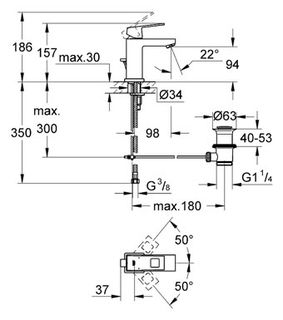 Смеситель для раковины Grohe Eurocube 23127000