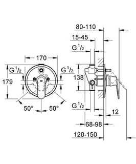 Смеситель для ванны Grohe Eurosmart Cosmopolitan 32879000 скрытого монтажа