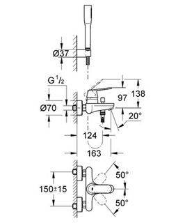 Смеситель для ванны Grohe Eurosmart Cosmopolitan 32832000