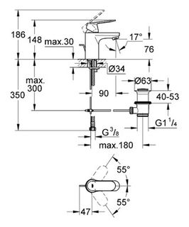 Смеситель для раковины Grohe Eurosmart Cosmopolitan 32825000